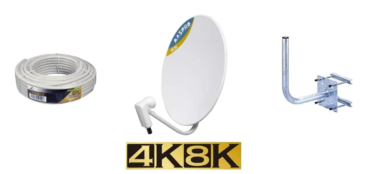 4k8kBS/CSアンテナの取り付け金具なども付いたセット工事